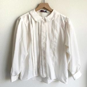 Vintage A Milano Pointed Flat Collar Blouse